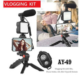 Ay-49 Video Making Kit Vlogging Tripod Triple Band Light.