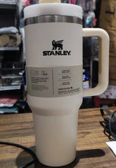 Stanley 40 Oz | (1200ML) Stainless Steel Vacuum Insulated Tumbler With Straw Leak Proof Quencher Cup For Hot And Cold Beverages - With Box | Off White