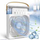 Multi-Function Portable Desktop Air Cooler Fan – High-Velocity Cooling with LED Lighting, Adjustable Speed, and Built-in Humidifier Mist