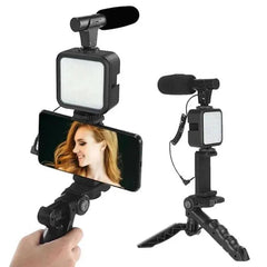 Ay-49 Video Making Kit Vlogging Tripod Triple Band Light.