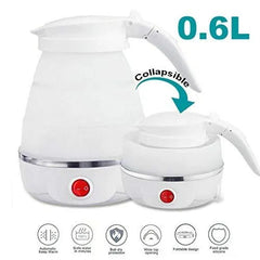 Fast Water Boiling 600 ml Portable Kettle Travel Kettle Foods Boils Quickly Silicone Small Collapsible Foldable Electric Sports Bottles