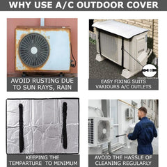 Split AC Outdoor Unit Protector Shade Cover Thermal Insulated
