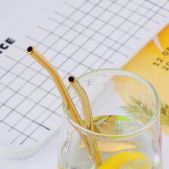6-Piece Reusable Stainless Steel Straw Spoon Set.