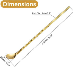 6-Piece Reusable Stainless Steel Straw Spoon Set.