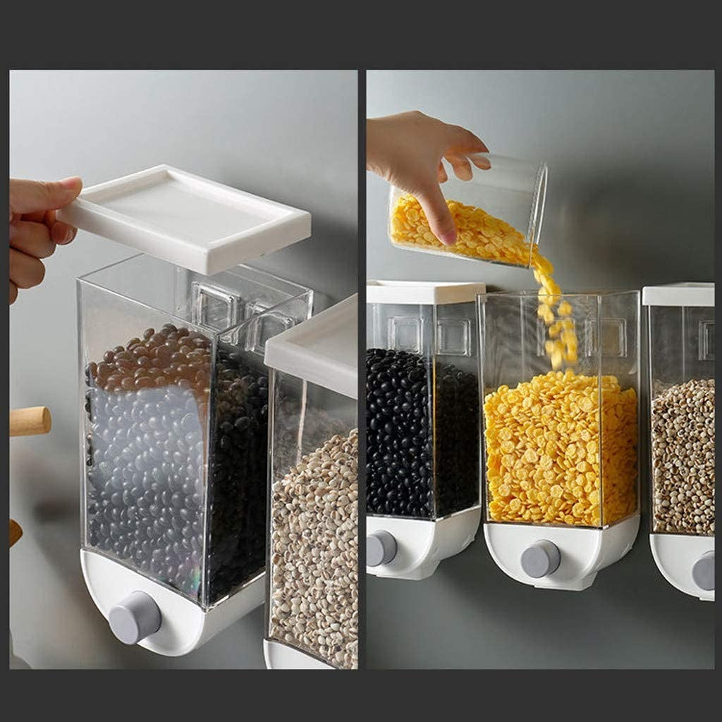 Wall-Mounted Grain Storage Box - Cereal, Rice, Oatmeal & Dry Fruit Dispenser