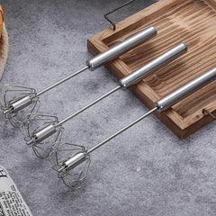 Hand Pressure Semi-Automatic Egg Beater Kitchen Accessories Tools Self Turning Cream Utensils Whisk Manual Mixer (30.5x6.5cm)