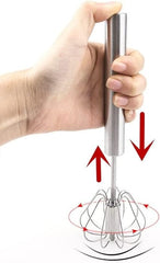 Hand Pressure Semi-Automatic Egg Beater Kitchen Accessories Tools Self Turning Cream Utensils Whisk Manual Mixer (30.5x6.5cm)