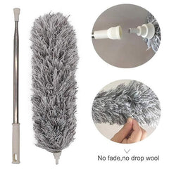 Extendable Microfiber Duster with Flexible Head – Washable & Reusable Long Handle Dust Cleaner for Ceiling Fans, High Ceilings, Blinds, Furniture & Car Interior
