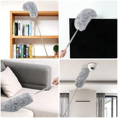 Extendable Microfiber Duster with Flexible Head – Washable & Reusable Long Handle Dust Cleaner for Ceiling Fans, High Ceilings, Blinds, Furniture & Car Interior