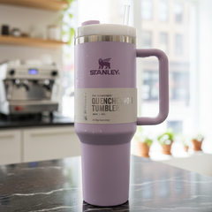 Stanley 40 Oz | (1200ML) Stainless Steel Vacuum Insulated Tumbler With Straw Leak Proof Quencher Cup For Hot And Cold Beverages - With Box | Off White