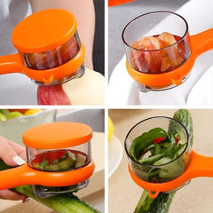 Multi‑Functional Vegetable & Fruit Peeler | With Integrated Storage Container | Easy Kitchen Tool - 7 inches