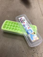 Glacier Ice Cube Tray with Storage Bin &amp; Ice Scoop | 33-Cube Food-Grade Ice Maker Tray for Freezer, Home Kitchen, Drinks &amp; Cocktails