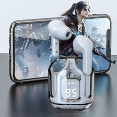 AIR 31 Wireless Earbuds – Crystal Transparent Case | Bluetooth 5.3 | Heavy Bass 🔥( random colour)