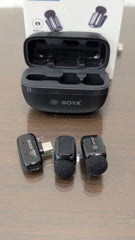 BOYA BY-MW10 Wireless Lavalier Microphone | Dual Wireless Clip-On Mic for iPhone & Android | Noise Cancellation | Live Streaming, Vlogging, Interviews, Podcasts & YouTube Recording