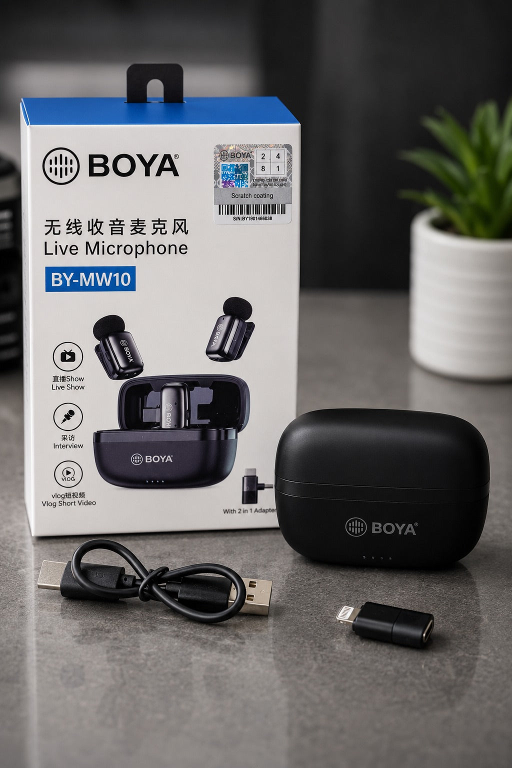 BOYA BY-MW10 Wireless Lavalier Microphone | Dual Wireless Clip-On Mic for iPhone & Android | Noise Cancellation | Live Streaming, Vlogging, Interviews, Podcasts & YouTube Recording