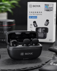BOYA BY-MW10 Wireless Lavalier Microphone | Dual Wireless Clip-On Mic for iPhone & Android | Noise Cancellation | Live Streaming, Vlogging, Interviews, Podcasts & YouTube Recording
