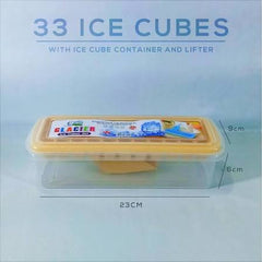 Glacier Ice Cube Tray with Storage Bin &amp; Ice Scoop | 33-Cube Food-Grade Ice Maker Tray for Freezer, Home Kitchen, Drinks &amp; Cocktails