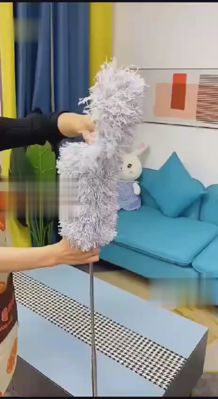 Extendable Microfiber Duster with Flexible Head – Washable & Reusable Long Handle Dust Cleaner for Ceiling Fans, High Ceilings, Blinds, Furniture & Car Interior
